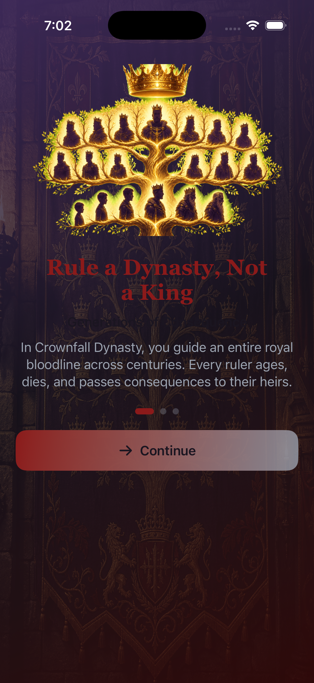 Onboarding Dynasty screen